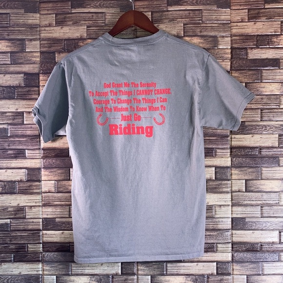 Unisex Medium Port & Co. Shelton & Ferrel Trail Ride Gray Medium T Shirt EUC - Picture 2 of 8